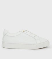 New Look White Woven Leather Chunky Trainers